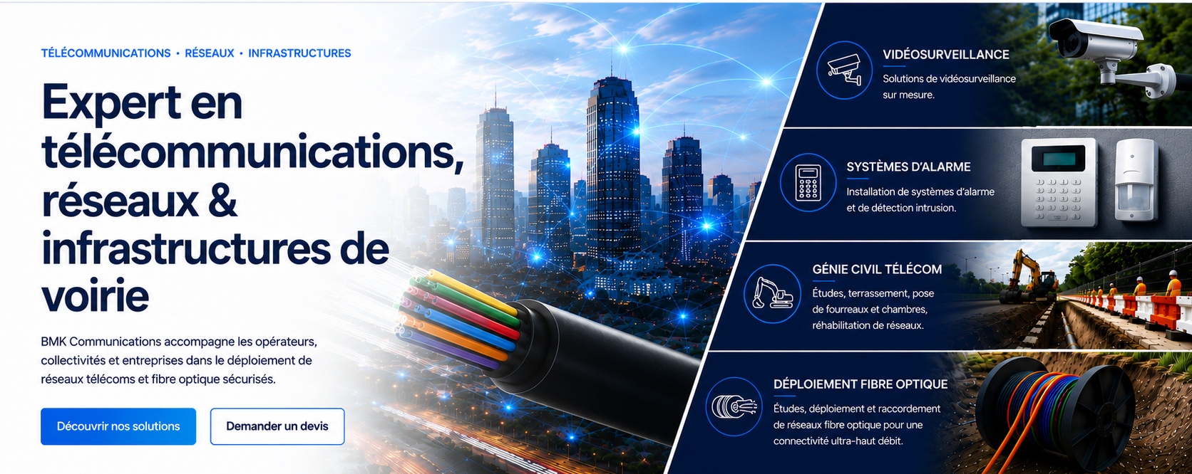 BMK Communications, expert en télécommunications, réseaux et infrastructures de voirie